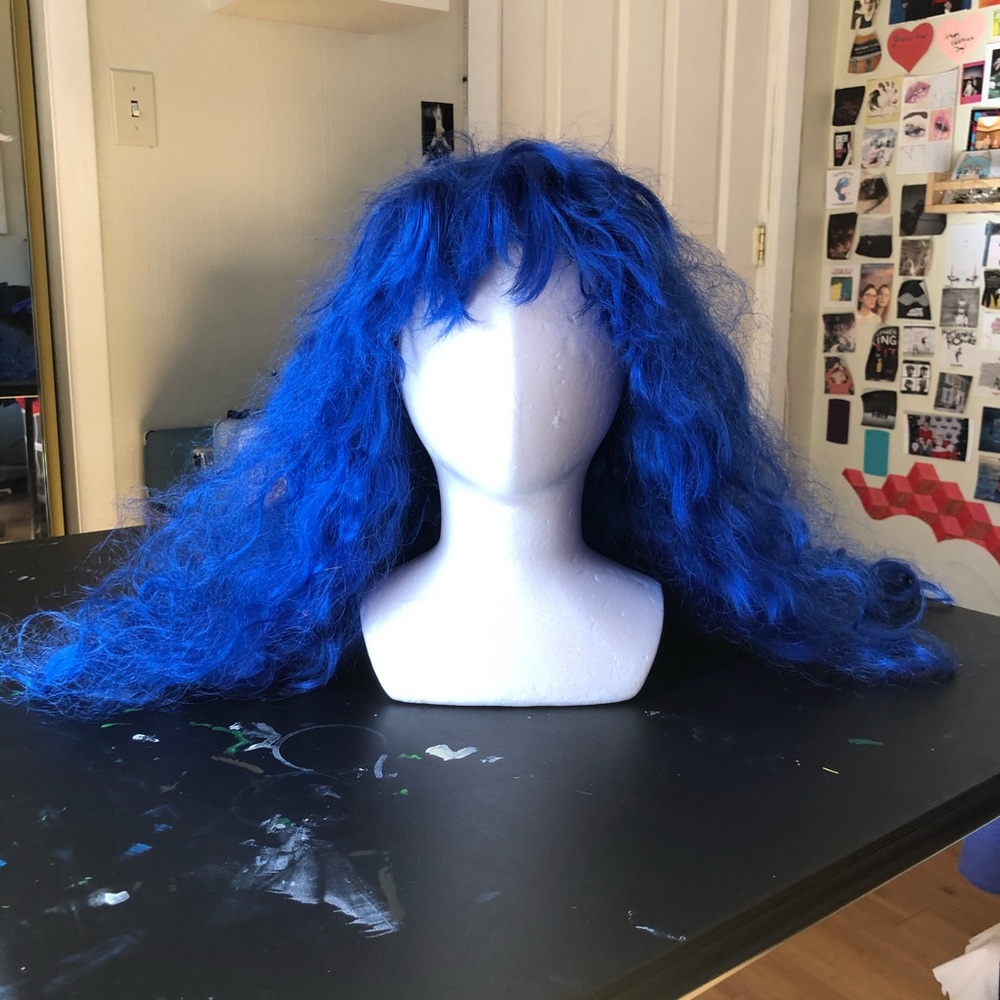 Curly Blue Wig